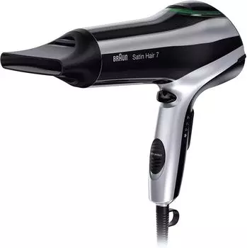 Фен Braun Satin Hair 7 BRHD710E 2.2 кВт, режимов: 3, насадок: 1, ионизация, черный (BRHD710E)