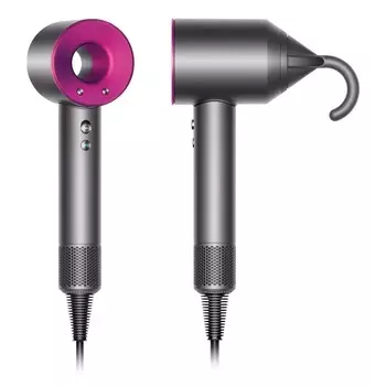 Фен Dyson Supersonic HD07 1.6 кВт, режимов: 4, насадок: 5, ионизация, серый/розовый