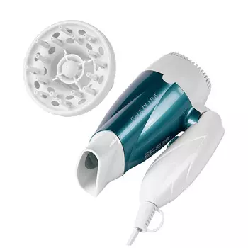 Фен Galaxy LINE GL4335 1400Вт, режимов: 2, насадок: 2, концентратор, диффузор, белый/бирюзовый (GL4335)