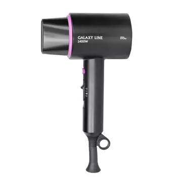 Фен Galaxy LINE GL 4346 1400Вт, режимов: 1, насадок: 2, черный (гл4346л)