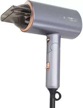 Фен Polaris PHD 2090ACi 2 кВт, режимов: 3, насадок: 1, серебристый