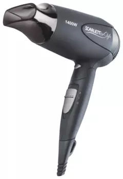 Фен Scarlett SC074 1400Вт, 2 режима, петля для подвешивания, ионизация, серый (074)