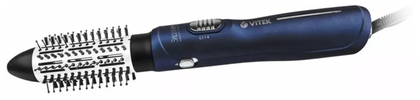 Фен-щетка Vitek VT-8237 1200Вт, 3 режима, 3 насадки, Диаметр щетки 30 мм, 40 мм, синий (05.04.00.000000016)