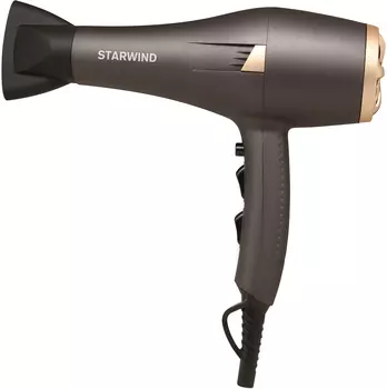 Фен Starwind SHD 6077 2200Вт, режимов: 3, насадок: 1, графит/золотистый