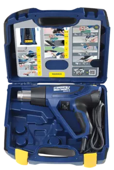 Фен строительный Rapid R2200-E, сетевой, 2200Вт, от 60°C, до 650°C, до 500 л/м, кейс (5001343)