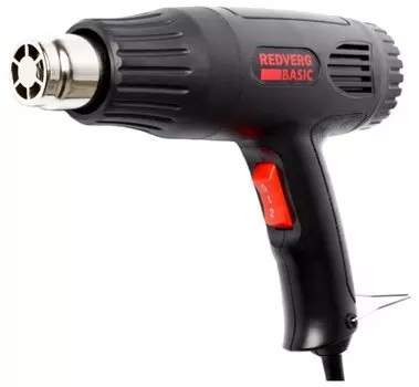 Фен строительный RedVerg Basic HG2000, сетевой, 2 кВт, от 300°C, до 600°C, до 550 л/м (6622809)