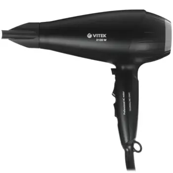 Фен Vitek VT-1301 2.1 кВт, режимов: 3, насадок: 1, ионизация, черный (VT-1301)