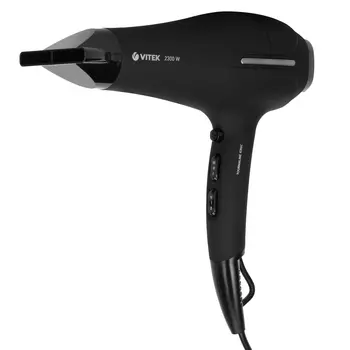 Фен Vitek VT-2262 BK 2.3 кВт, режимов: 3, насадок: 1, черный/серый