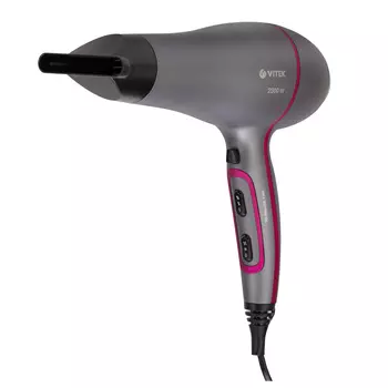 Фен Vitek VT-2377 2.3 кВт, режимов: 3, серебристый