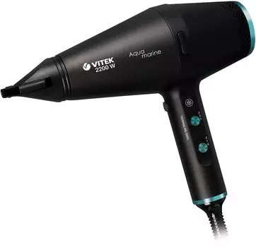Фен Vitek VT-2378 2.2 кВт, режимов: 3, насадок: 2, ионизация, черный
