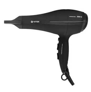 Фен Vitek VT-8202 2.2 кВт, режимов: 3, насадок: 1, черный (VT-8202)