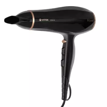 Фен Vitek VT-8205 2.2 кВт, режимов: 3, насадок: 1, черный (VT-8205)