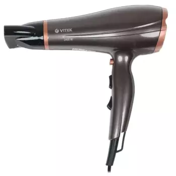 Фен Vitek VT-8211 2.4 кВт, режимов: 3, насадок: 1, ионизация, коричневый (VT-8211)