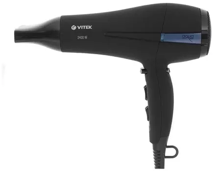 Фен Vitek VT-8212 2400Вт, 3 режима, 1 насадка, черный (05.01.00.02.000000)