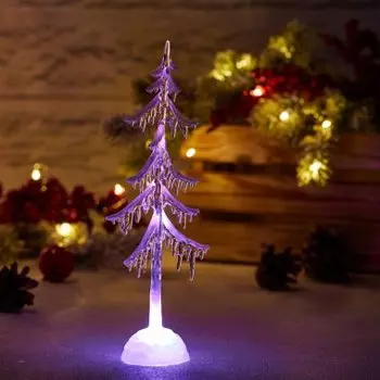 Фигура светодиодная Neon-Night Елочка, высота: 25 см, батарейки в комплекте, цвет подсветки: RGB, питание: 3xLR44, пластик (513-032)