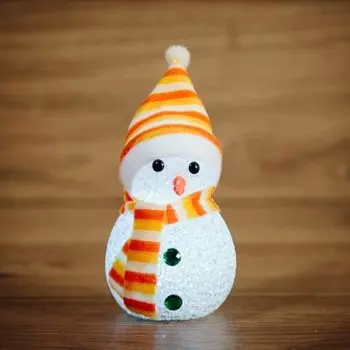 Фигура светодиодная Neon-Night Снеговик, высота: 17 см, батарейки в комплекте, цвет подсветки: RGB, питание: 3xLR44, пластик (513-018)