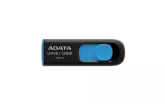 Флешка 128Gb USB 3.0 ADATA UV128, черный/голубой (AUV128-128G-RBE)
