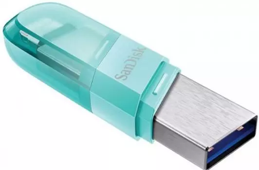 Флешка 128Gb USB 3.0/Lightning Sandisk IXpand Flip USB3.1, мятный/зеленый (SDIX90N-128G-GN6NJ)