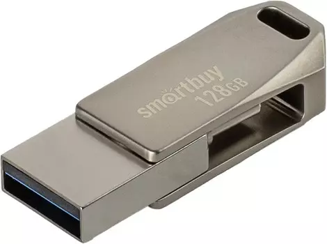 Флешка 128Gb USB 3.0/USB Type-C SmartBuy MC35, серебристый (SB128GBMC35)
