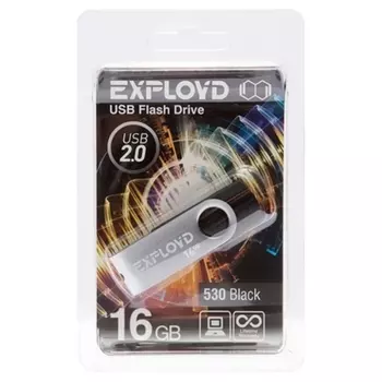 Флешка 16Gb USB 2.0 EXPLOYD 530, черный (EX016GB530-B)