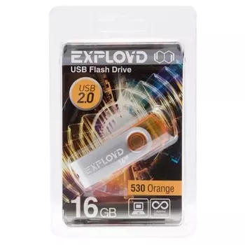Флешка 16Gb USB 2.0 EXPLOYD 530, оранжевый (EX016GB530-O)