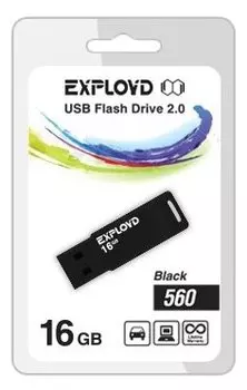 Флешка 16Gb USB 2.0 EXPLOYD 560, черный (EX-16GB-560-Black)