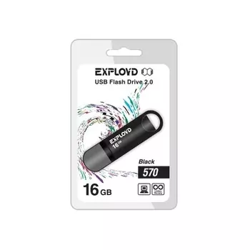 Флешка 16Gb USB 2.0 EXPLOYD 570, черный (EX-16GB-570-Black)