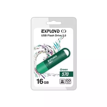 Флешка 16Gb USB 2.0 EXPLOYD 570, зеленый (EX-16GB-570-Green)