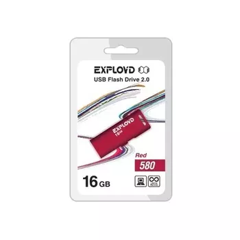 Флешка 16Gb USB 2.0 EXPLOYD 580, красный (EX-16GB-580-Red)