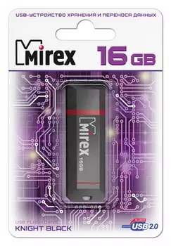 Флешка 16Gb USB 2.0 Mirex KNIGHT, черный (13600-FMUKNT16)