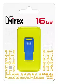 Флешка 16Gb USB 2.0 Mirex Mario, голубой (13600-FMUMAB16)
