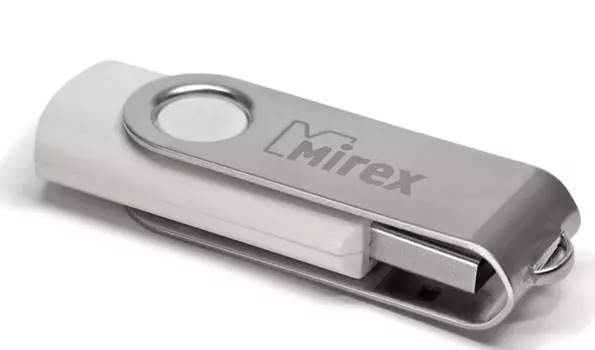 Флешка 16Gb USB 2.0 Mirex SWIVEL, белый (13600-FMUSWT16)