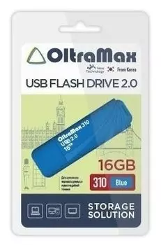Флешка 16Gb USB 2.0 OltraMax 310 OM-16GB-310-Blue, синий (OM-16GB-310-Blue)