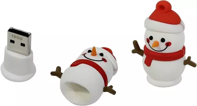 Флешка 16Gb USB 2.0 SmartBuy NY, белый/красный (SB16GBSnowP)