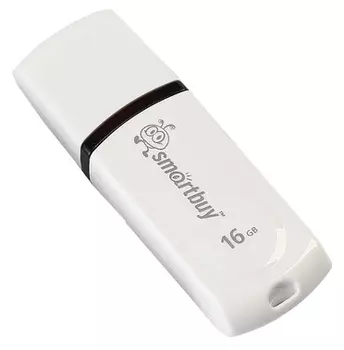 Флешка 16Gb USB 2.0 SmartBuy Paean, белый (SB16GBPN-W)