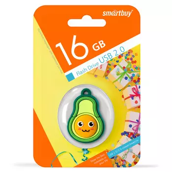 Флешка 16Gb USB 2.0 SmartBuy SB16GBAVO, зеленый/желтый (SB16GBAVO)
