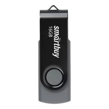 Флешка 16Gb USB 2.0 SmartBuy Twist SB016GB2TWK, черный (SB016GB2TWK)