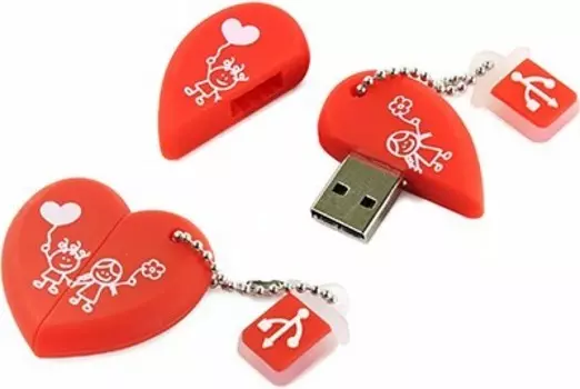 Флешка 16Gb USB 2.0 SmartBuy Wild, красный (SB16GBHeart)