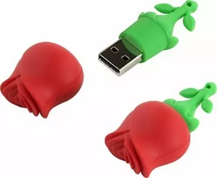 Флешка 16Gb USB 2.0 SmartBuy Wild, красный/зеленый (SB16GBRose)