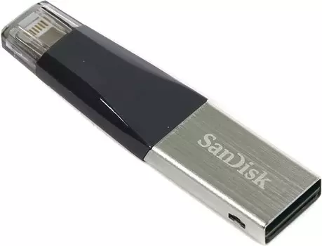 Флешка 16Gb USB 3.0/Lightning Sandisk iXpand Mini, серебристый (SDIX40N-016G-GN6NN)