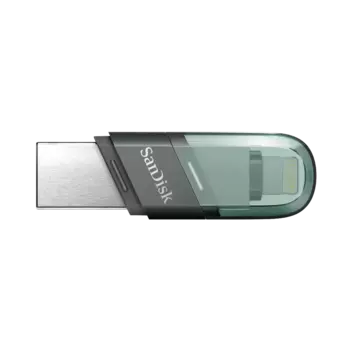 Флешка 256Gb USB 3.1/Lightning Sandisk iXpand Flip, зеленый/серебристый (SDIX90N-256G-GN6NE)