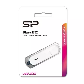 Флешка 256Gb USB 3.2 Silicon Power Blaze B32, белый (SP256GBUF3B32V1W)