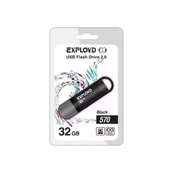 Флешка 32Gb USB 2.0 EXPLOYD 570, черный (EX-32GB-570-Black)