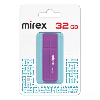 Флешка 32Gb USB 2.0 Mirex Line 13600-FMULVT32, фиолетовый (13600-FMULVT32)