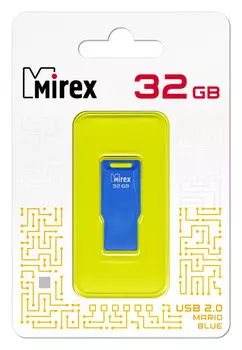 Флешка 32Gb USB 2.0 Mirex Mario, голубой (13600-FMUMAB32)