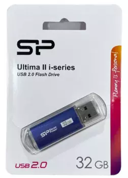 Флешка 32Gb USB 2.0 Silicon Power Ultima II i, синий (SP032GBUF2M01V1B)