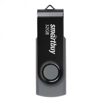 Флешка 32Gb USB 2.0 SmartBuy Twist SB032GB2TWK, черный (SB032GB2TWK)