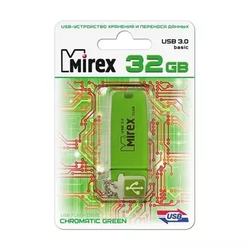 Флешка 32Gb USB 3.0 Mirex CHROMATIC, зеленый (13600-FM3CGN32)