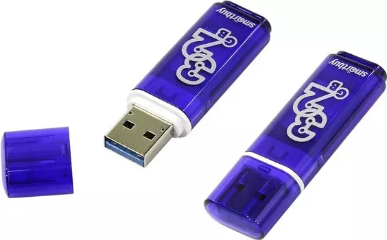 Флешка 32Gb USB 3.0 SmartBuy Glossy, темно-синий (SB32GBGS-DB)