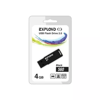 Флешка 4Gb USB 2.0 EXPLOYD 560, черный (EX-4GB-560-Black)